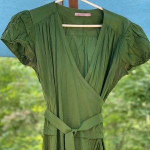 Calypso St Barth Emerald Green Silk Wrap Dress